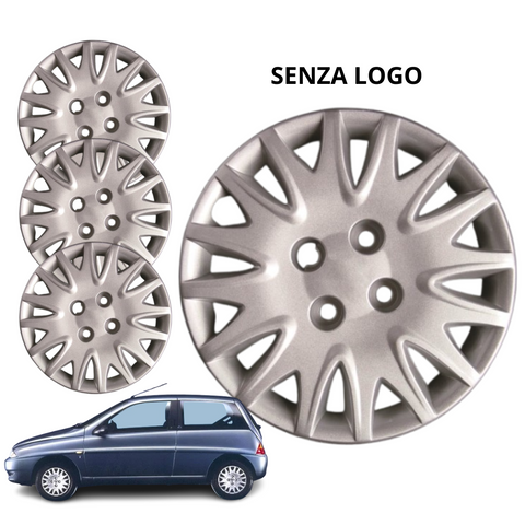 KIT SET 4 COPRICERCHI LANCIA Y ELEFANTINO blu 2000 14'' COPRIRUOTA SENZA LOGO