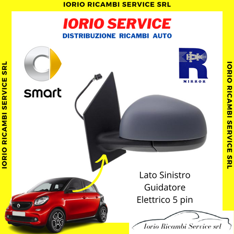 SPECCHIO SMART FORFOUR 453 4 POSTI 2014 RETROVISORE ELETTRICO TERMICO SINISTRO