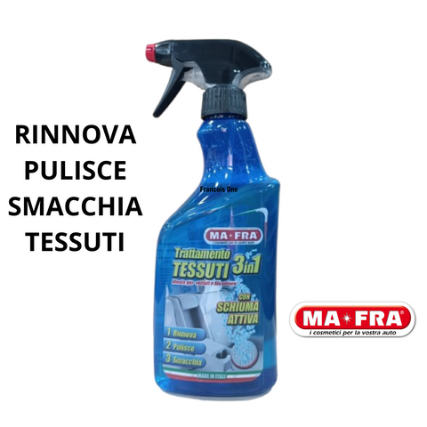 TRATTAMENTO RINNOVA PULISCE E SMACCHIA I TESSUTI AUTO MARCA MA-FRA 500ml