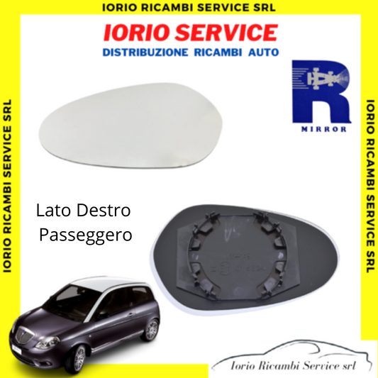 PIASTRA SPECCHIO DESTRO LANCIA YPSILON 843 2003>09 VETRO SPECCHIETTO RETROVISORE