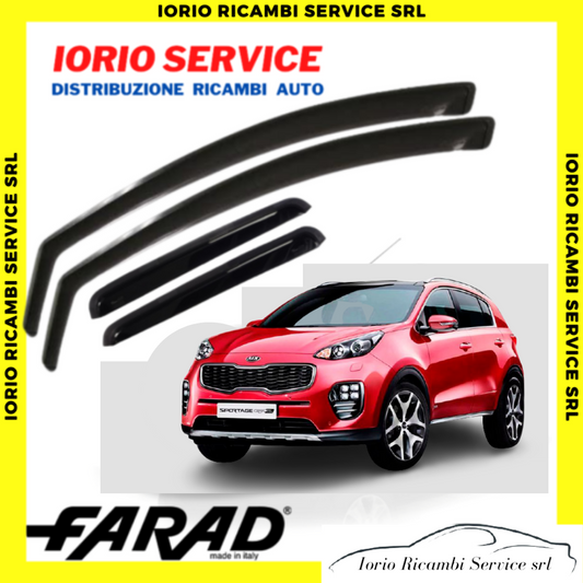 KIT 4 DEFLETTORI ARIA KIA SPORTAGE 5p 2016-2021 FARAD fumè ANTITURBO ANTIVENTO