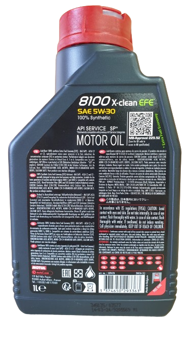 4 LITRI OLIO MOTORE MOTUL 5W30 8100 X-CLEAN EFE ACEA C2 C3 SINTETICO 100%