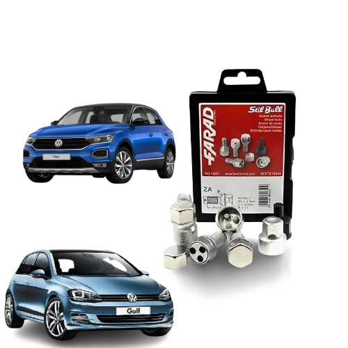 KIT 4 BULLONI ANTIFURTO AUTO per GOLF VII T-ROC CERCHI IN LEGA FARAD