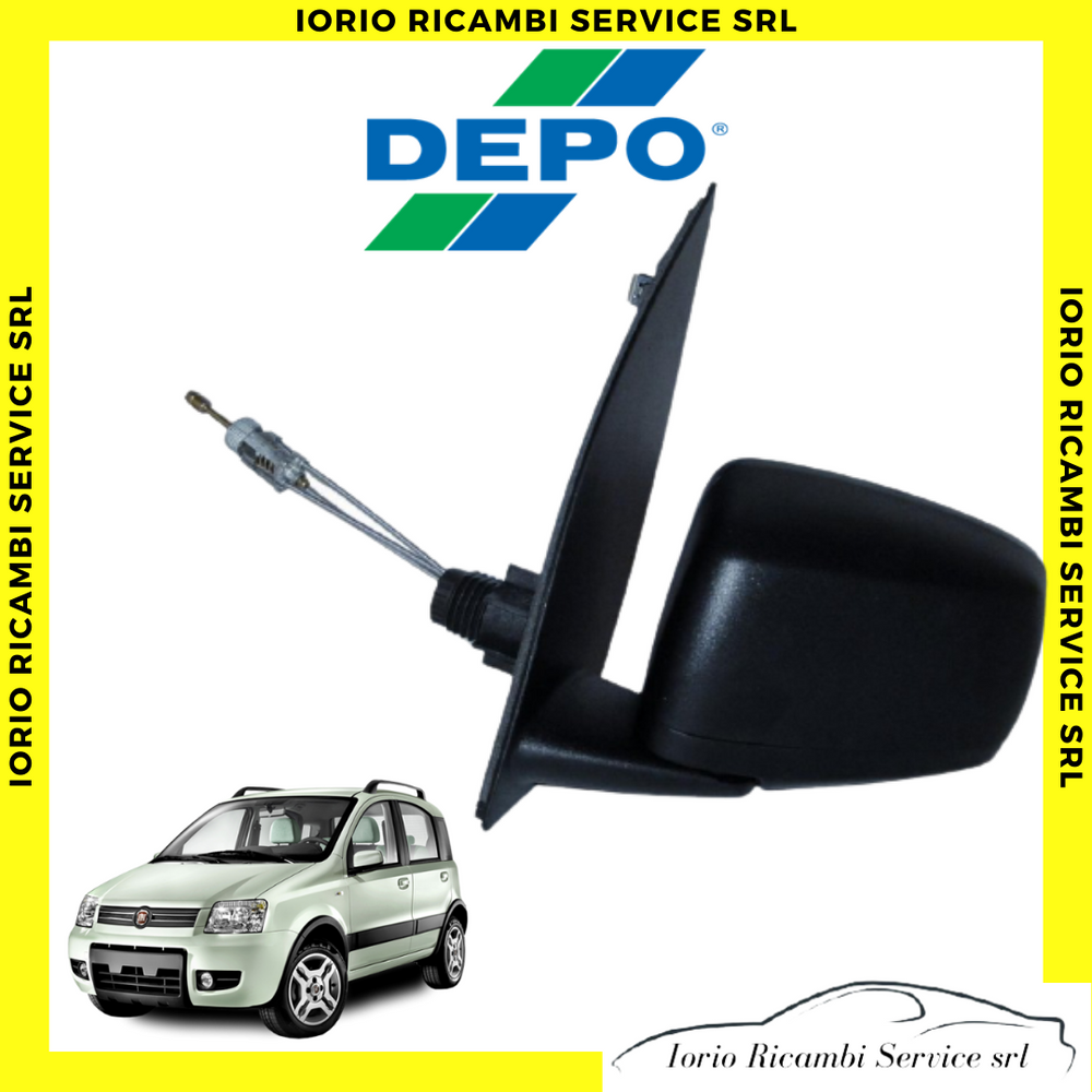 SPECCHIETTO RETROVISORE FIAT PANDA 169 2003 2009 SINISTRO MANUALE NERO PICCOLO