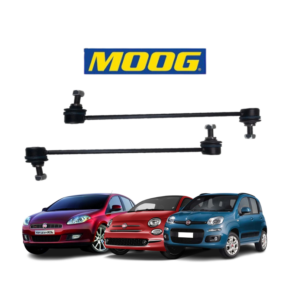 2 BIELLETTE TORSIONE STABILIZZATORI ANT. MARCA MOOG FIAT 500 PANDA 312 BRAVO II