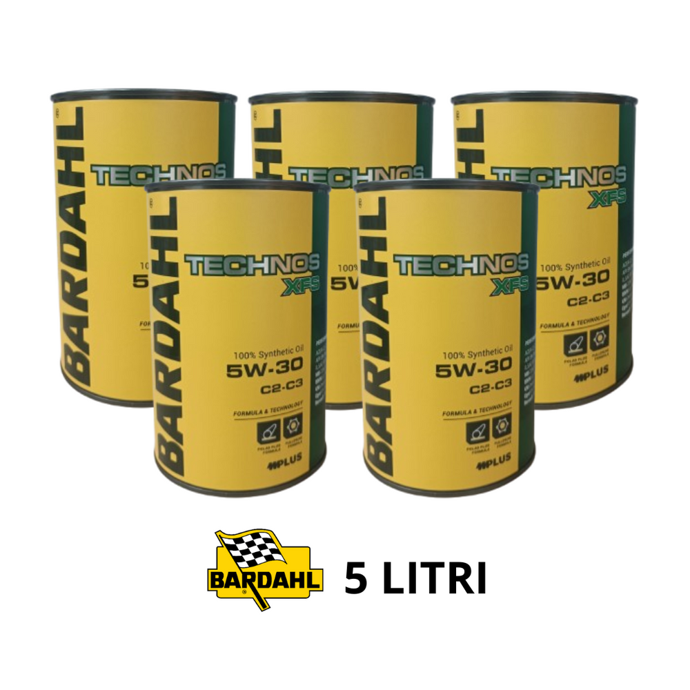 5 Litri Bardahl Technos 5W30 XFS C2 C3 Olio motore 342039 342040 Sintetico