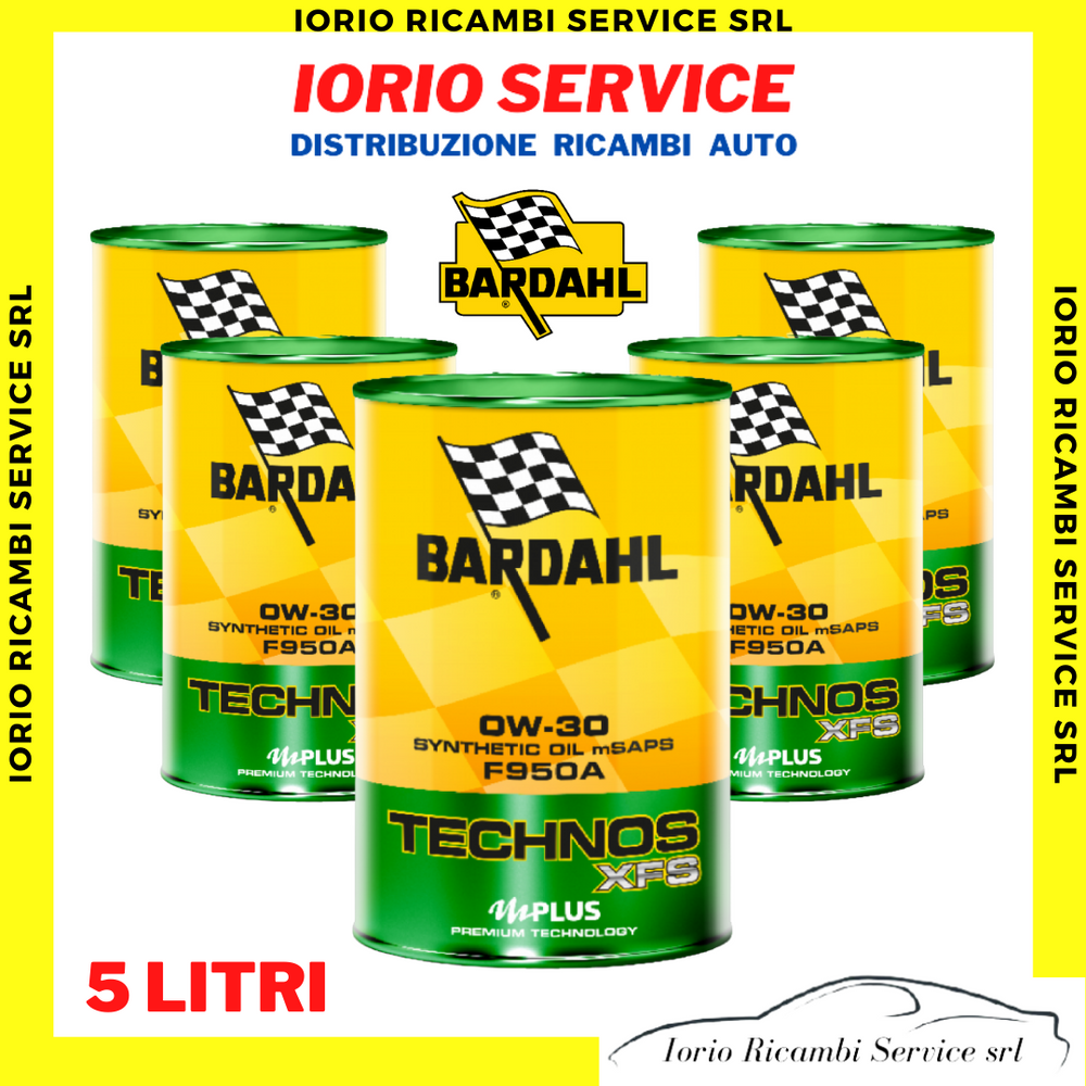 5 Litri OLIO MOTORE BARDAHL TECHNOS XFS F950A 0W30 Sintetico 100%