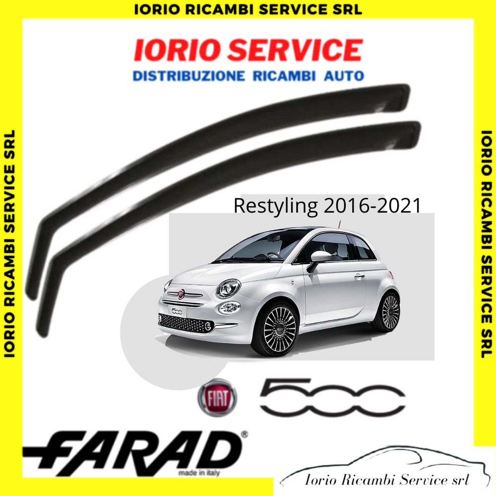 DEFLETTORI ARIA FIAT 500 3P  DAL 2016 RESTYLING FARAD fumè ANTITURBO ANTIVENTO