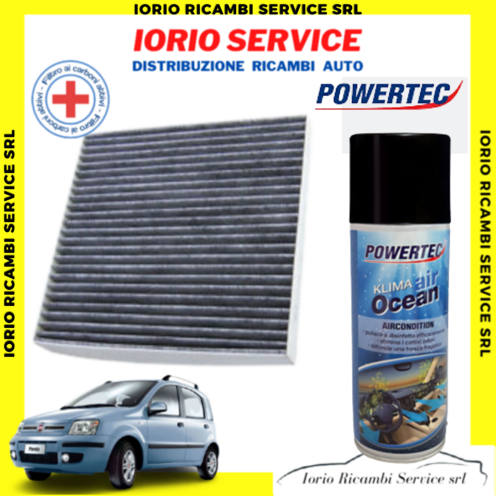 FILTRO ABITACOLO ANTIPOLLINE FIAT PANDA 169 NEW 500 NEW FORD KA + IGIENIZZANTE