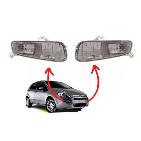 COPPIA FRECCE ANTERIORI DXSX BIANCHE FIAT GRANDE PUNTO EVO 2009> FANALI FANALINI