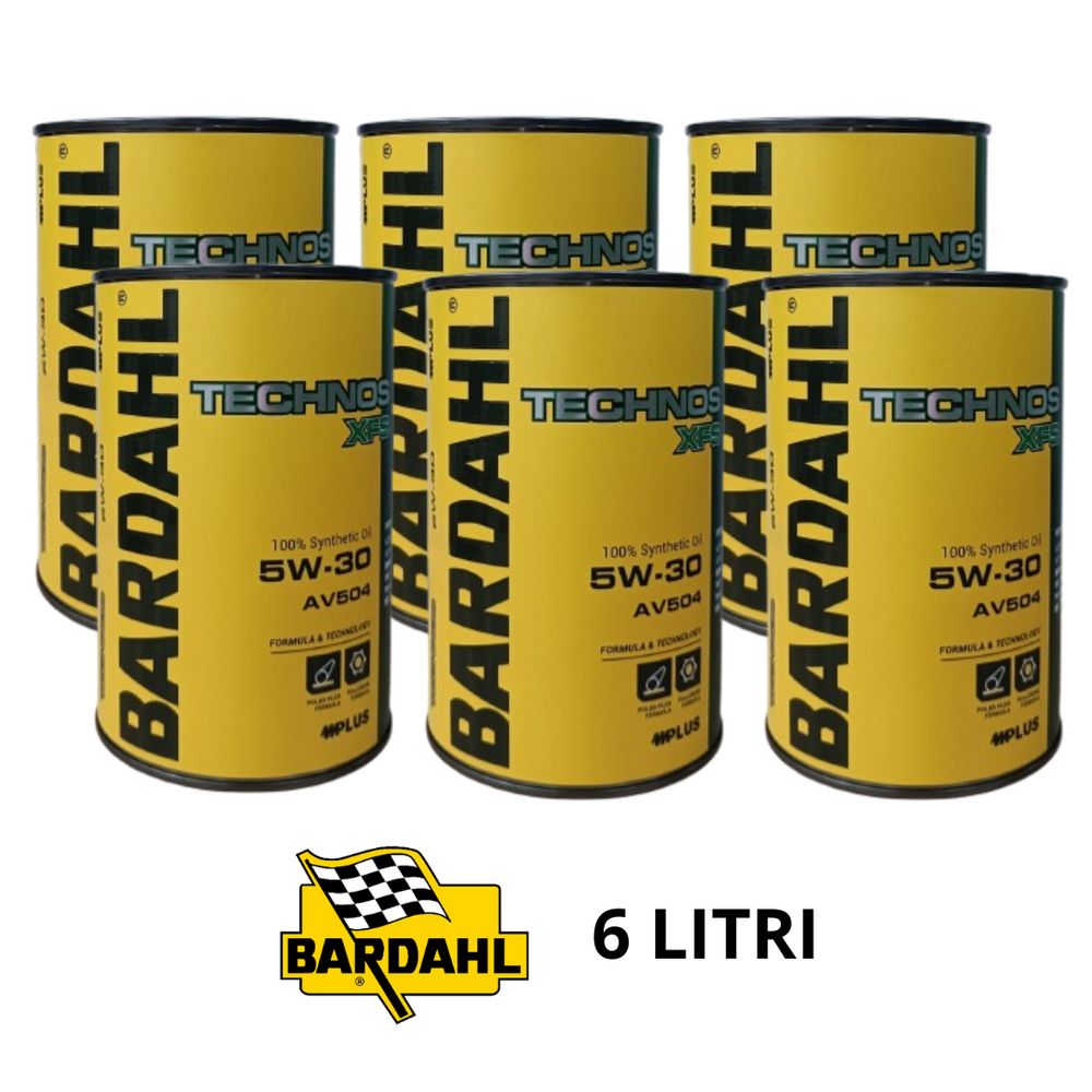 OLIO MOTORE BARDAHL TECHNOS XFS AV504 5W30 VW 504 507 BMW L LIFE 04 PORSCHE 6 LT