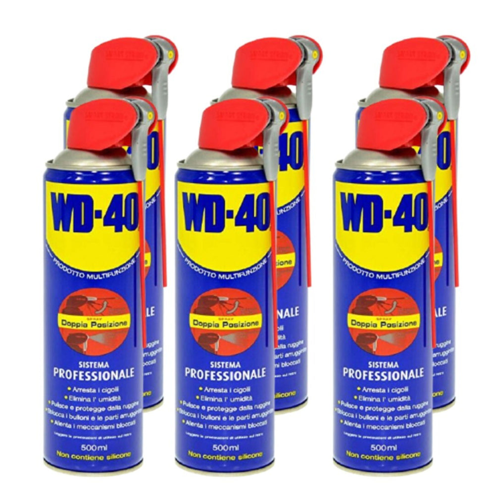 WD40 SVITOL 6 PEZZI PROFESSIONALE LUBRIFICANTE SPRY MULTIUSO DOPPIA AZIONE 500ML