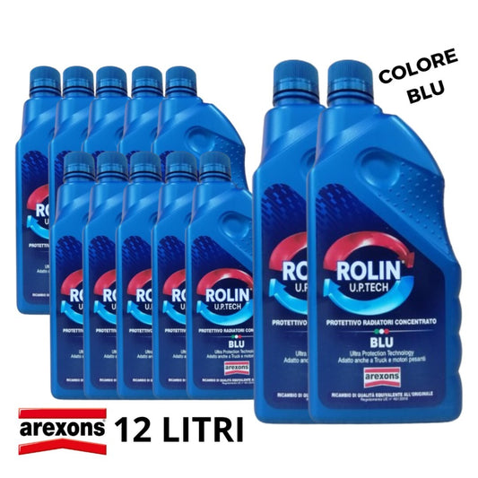 12 LITRI AREXONS LIQUIDO RADIATORE ANTIGELO PURO CONCENTRATO BLU ROLIN ALUX