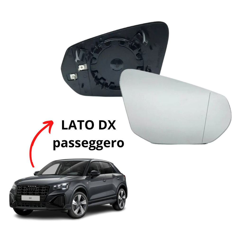 PIASTRA SPECCHIO TERMICO DESTRO PASSEGGERO AUDI Q2- 11/2013   SPECCHIETTO VETRO