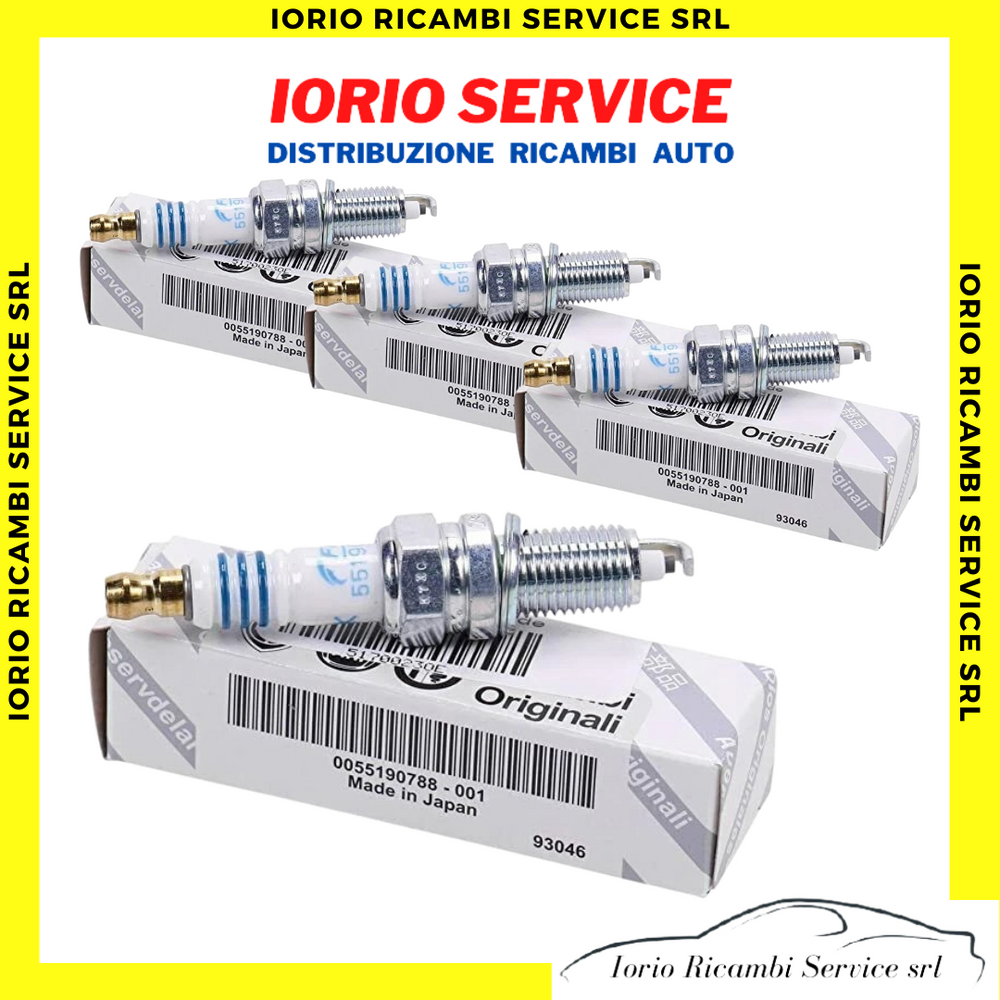 KIT 4 CANDELE ORIGINALI FIAT PANDA YPSILON 312 NEW 500 GRANDE PUNTO EVO BNZ 8V