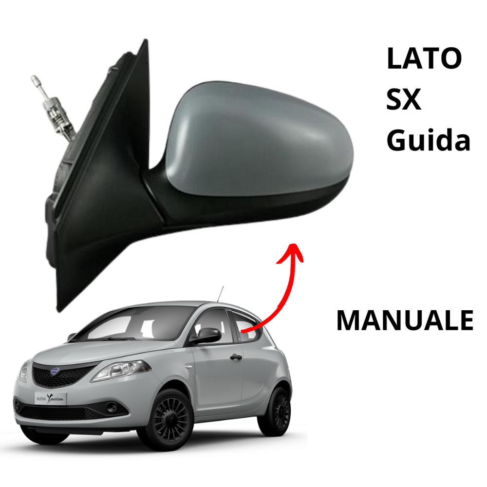 SPECCHIETTO RETROVISORE SX MANUALE PER LANCIA YPSILON 6/2011 - 12/2020 PRIMER
