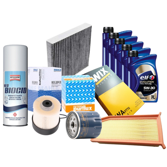 KIT TAGLIANDO 5 LT OLIO ELF 5W30 RN0720 + 4 FILTRI RENAULT CLIO IV CAPTUR 15 DCi