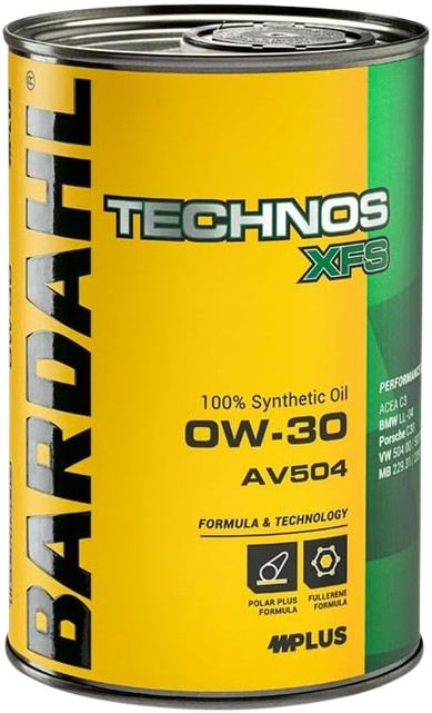 OLIO MOTORE BARDAHL TECHNOS XFS AV504 0W30 VW 504 507 BMW L LIFE 04 PORSCHE C 30