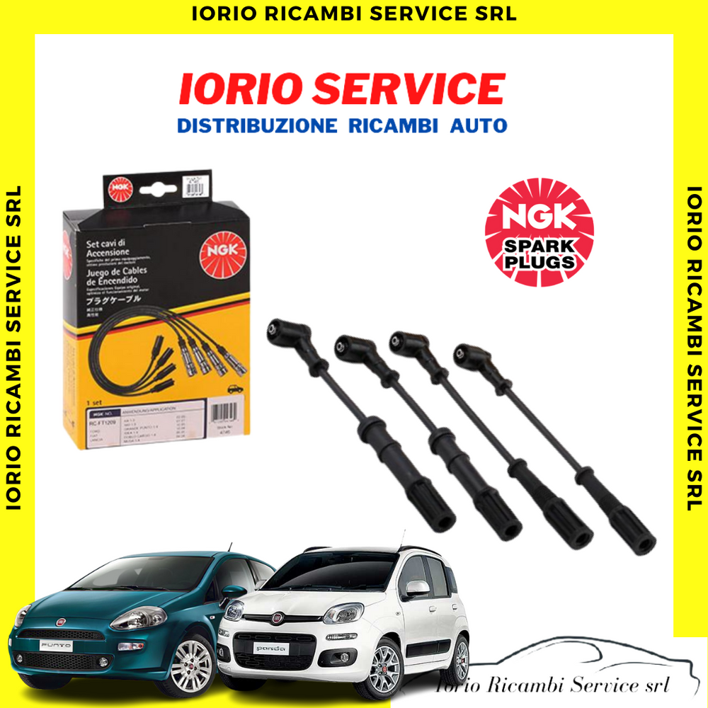 KIT CAVI FILI CANDELE NGK FIAT 500 GRANDE PUNTO EVO PANDA YPSILON 312 BENZIN GPL