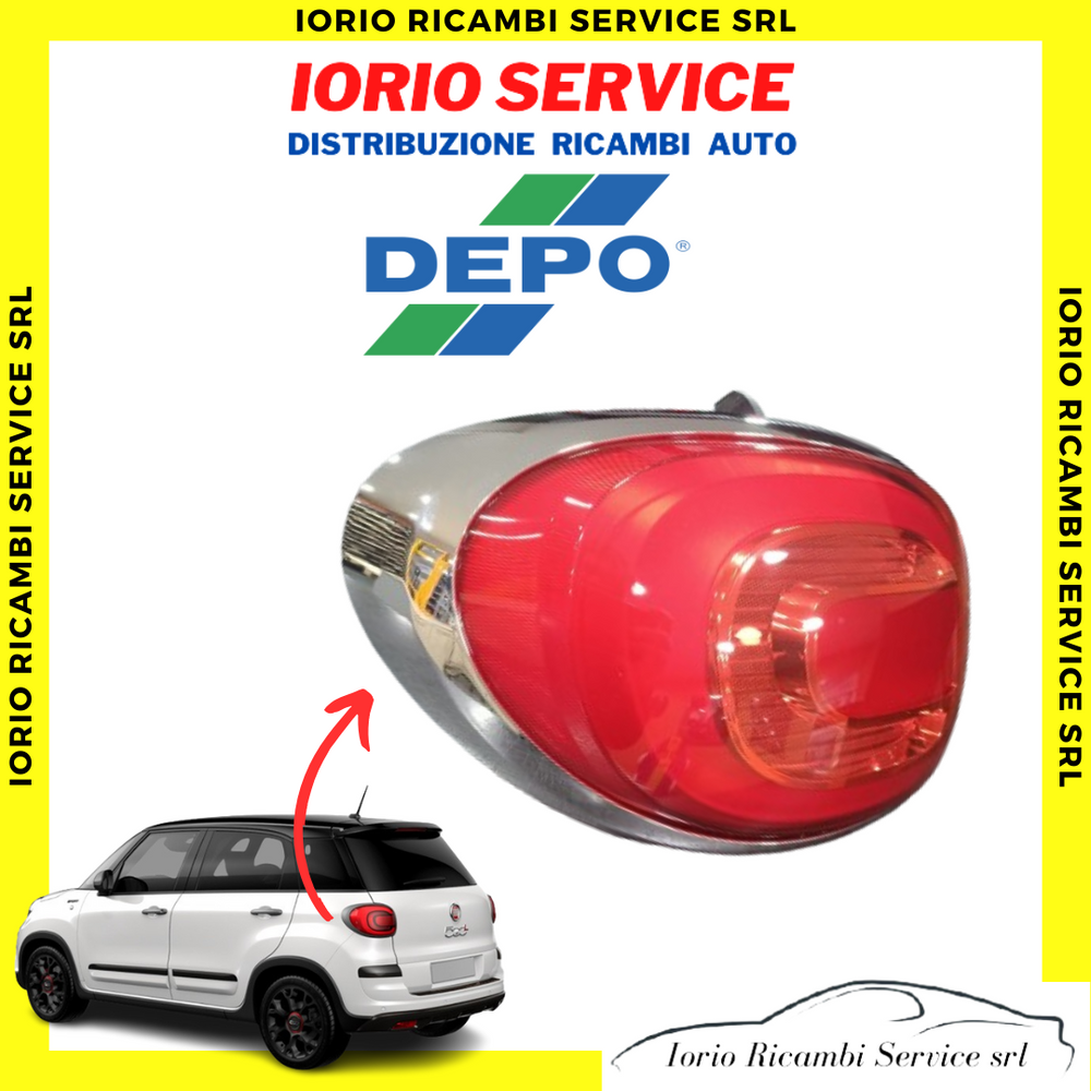 STOP FANALE FANALINO POSTERIORE SINISTRO SX FIAT 500L CORNICE CROMATA DAL 2012