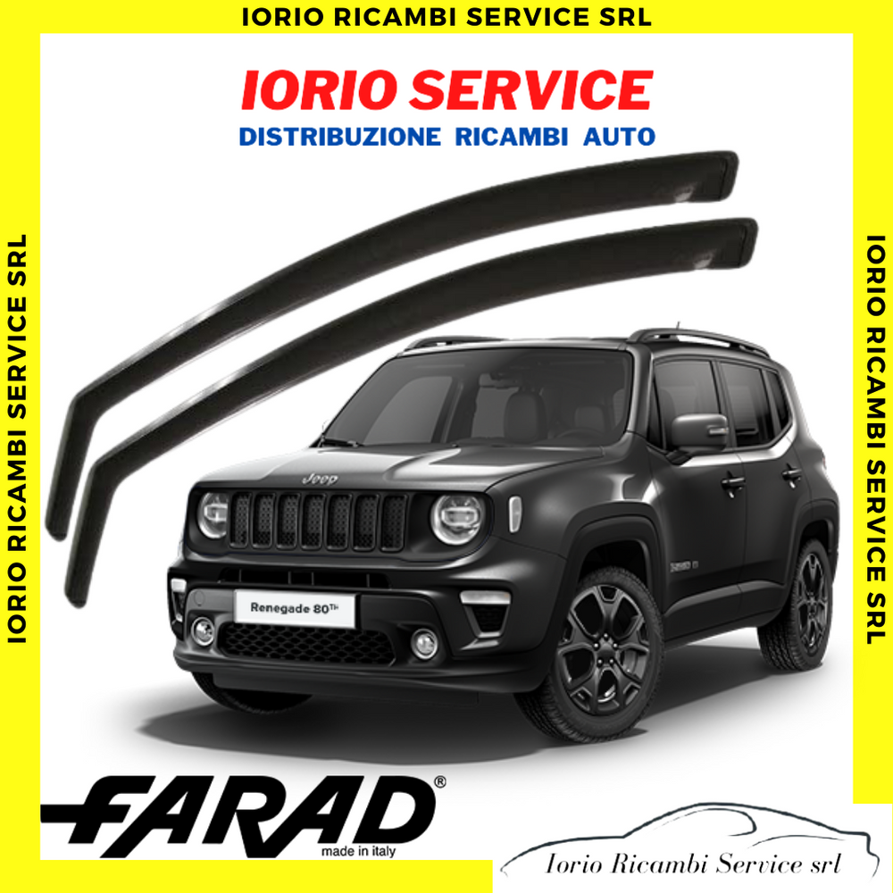 DEFLETTORI ARIA ANTERIORI per JEEP RENEGADE FARAD fumè ANTITURBO ANTIVENTO