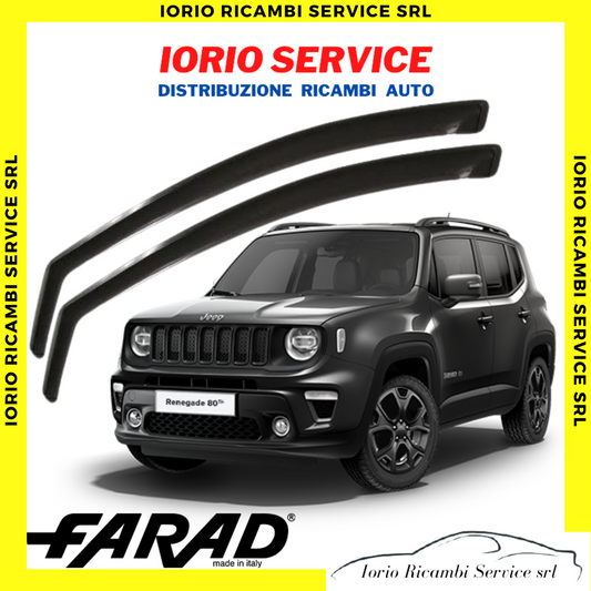 DEFLETTORI ARIA ANTERIORI per JEEP RENEGADE FARAD fumè ANTITURBO ANTIVENTO