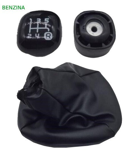 IMPUGNATURA POMELLO LEVA CAMBIO + CUFFIA NERO CINQUE 5 MARCE FIAT PANDA 312 BENZ