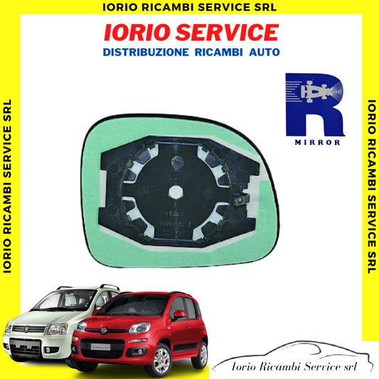 PIASTRA SPECCHIO DESTRO FIAT PANDA 169 2009>12 312 SPECCHIETTO VETRO RETROVISORE