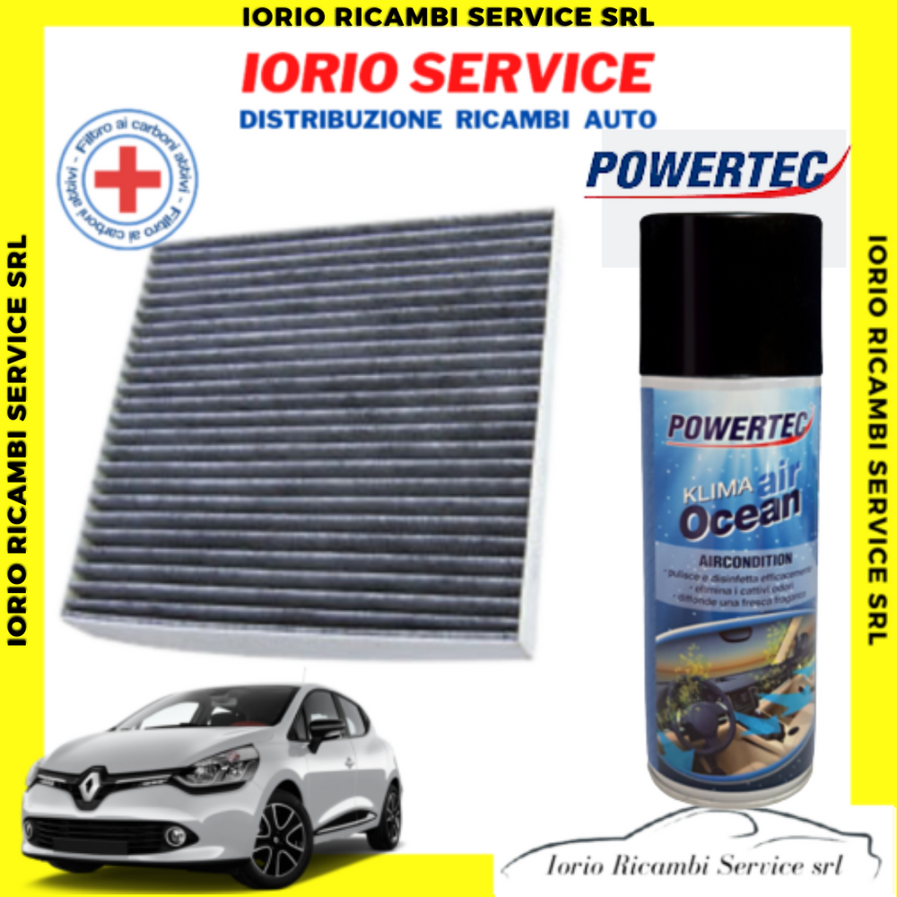 FILTRO ABITACOLO ANTIPOLLINE RENAULT CLIO IV CAPTUR SANDERO >2012 + IGIENIZZANTE