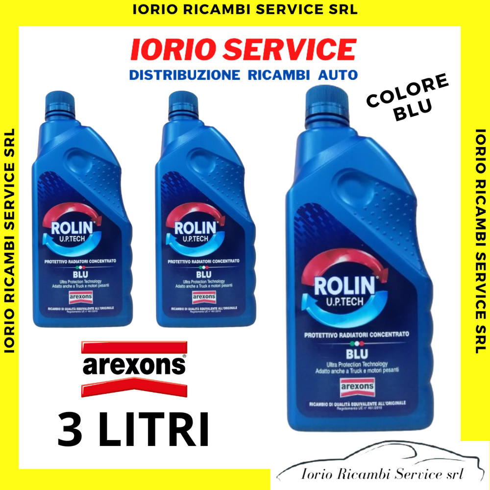 3 LITRI AREXONS LIQUIDO RADIATORE ANTIGELO PURO CONCENTRATO BLU ROLIN ALUX