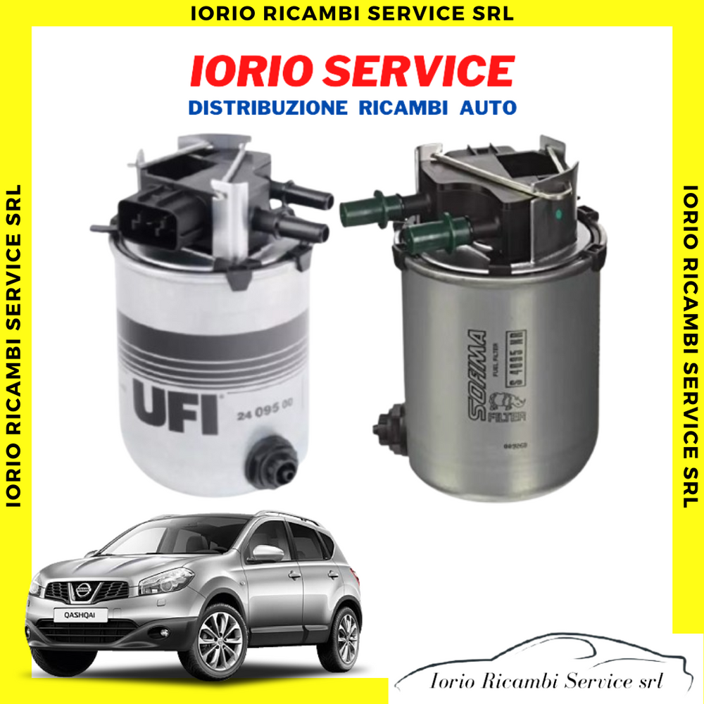 FILTRO GASOLIO NISSAN QASHQAI II 2014 a 2020 UFI SOFIMA 24.095.00 S4095NR (NERO)