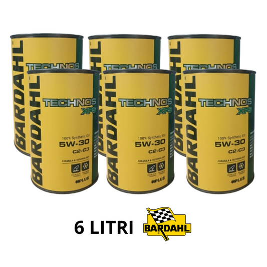 6 Litri Bardahl Technos 5W30 XFS C2 C3 Olio motore 342039 342040 Sintetico