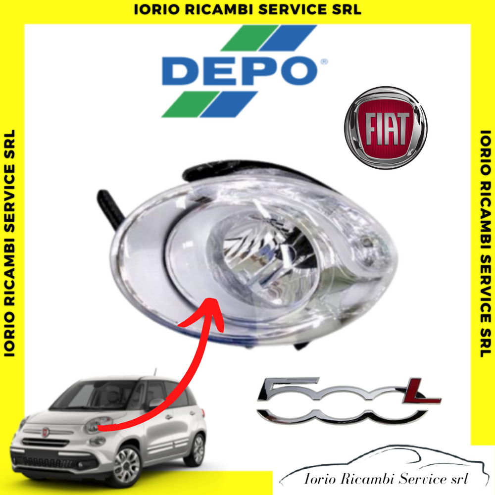 FARO ANTERIORE SUPERIORE SINISTRO SX FIAT 500L >2012 CON MOTORE ELETTRICO
