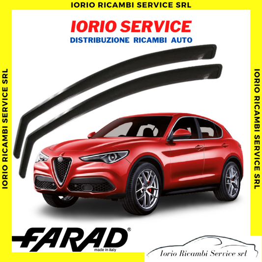 DEFLETTORI ARIA per ALFA ROMEO STELVIO FARAD fumè ANTITURBO ANTIVENTO