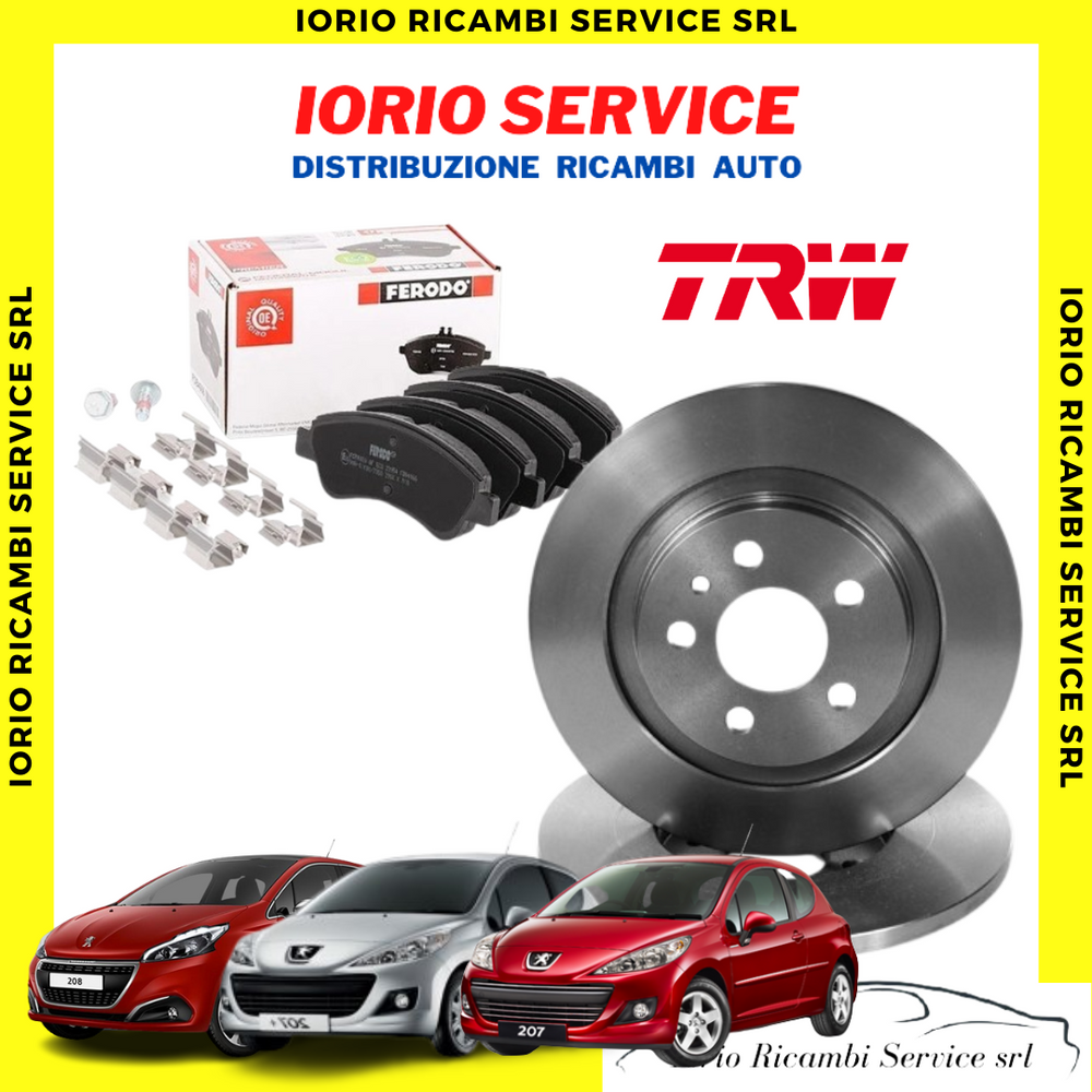 KIT DISCHI FRENO TRW + PASTIGLIE FERODO PER PEUGEOT 206/207/208/307