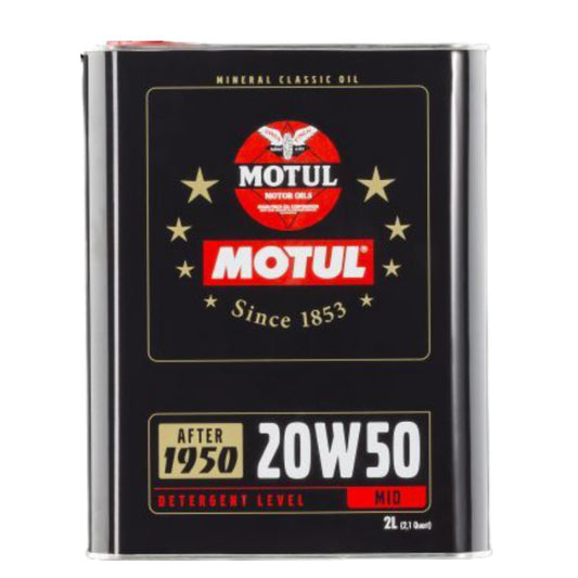 2 LT MOTUL CLASSIC OLIO MOTORE MINERALE 20W50 AUTO D' EPOCA SF / CC API SF / CF