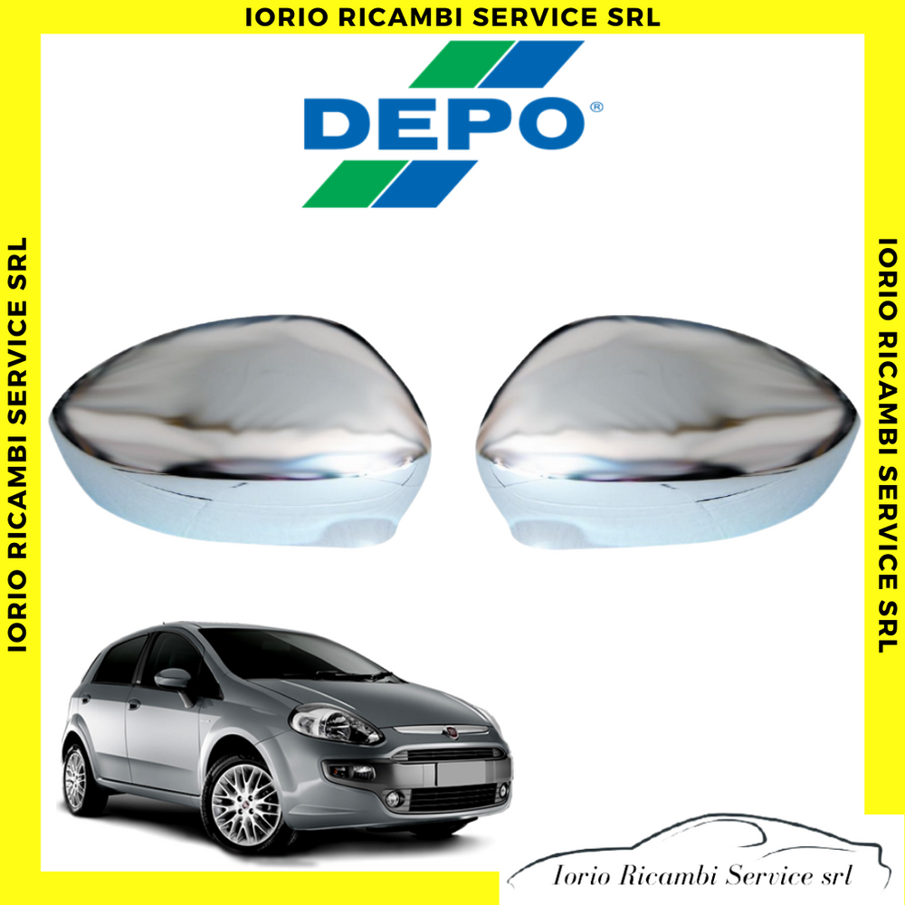COPPIA CALOTTE SPECCHIO RETROVISORE FIAT GRANDE PUNTO / EVO CROMATE LUCIDE