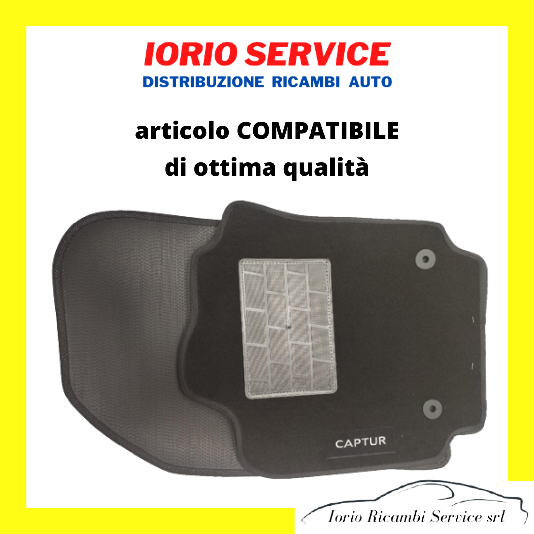 SET 4 TAPPETI TAPPETINI MOQUETTE E ATTACCHI COMPATIBILI PER RENAULT CAPTUR >2013