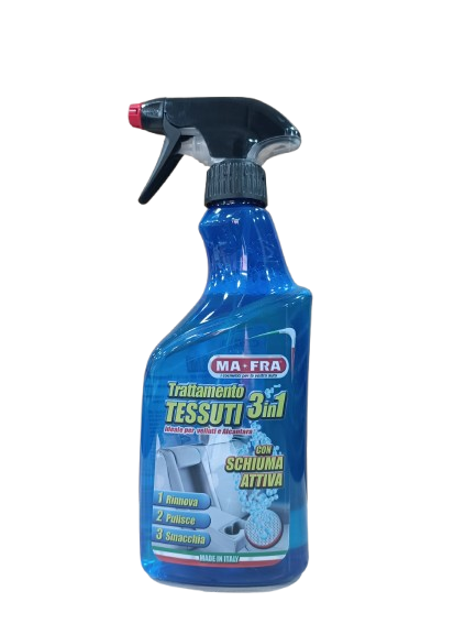 TRATTAMENTO RINNOVA PULISCE E SMACCHIA I TESSUTI AUTO MARCA MA-FRA 500ml