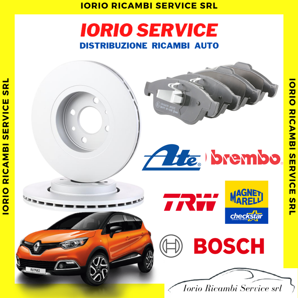 KIT DISCHI FRENO + PASTIGLIE PATTINI FRENO ANTERIORI RENAULT CAPTUR 2013 A 2019