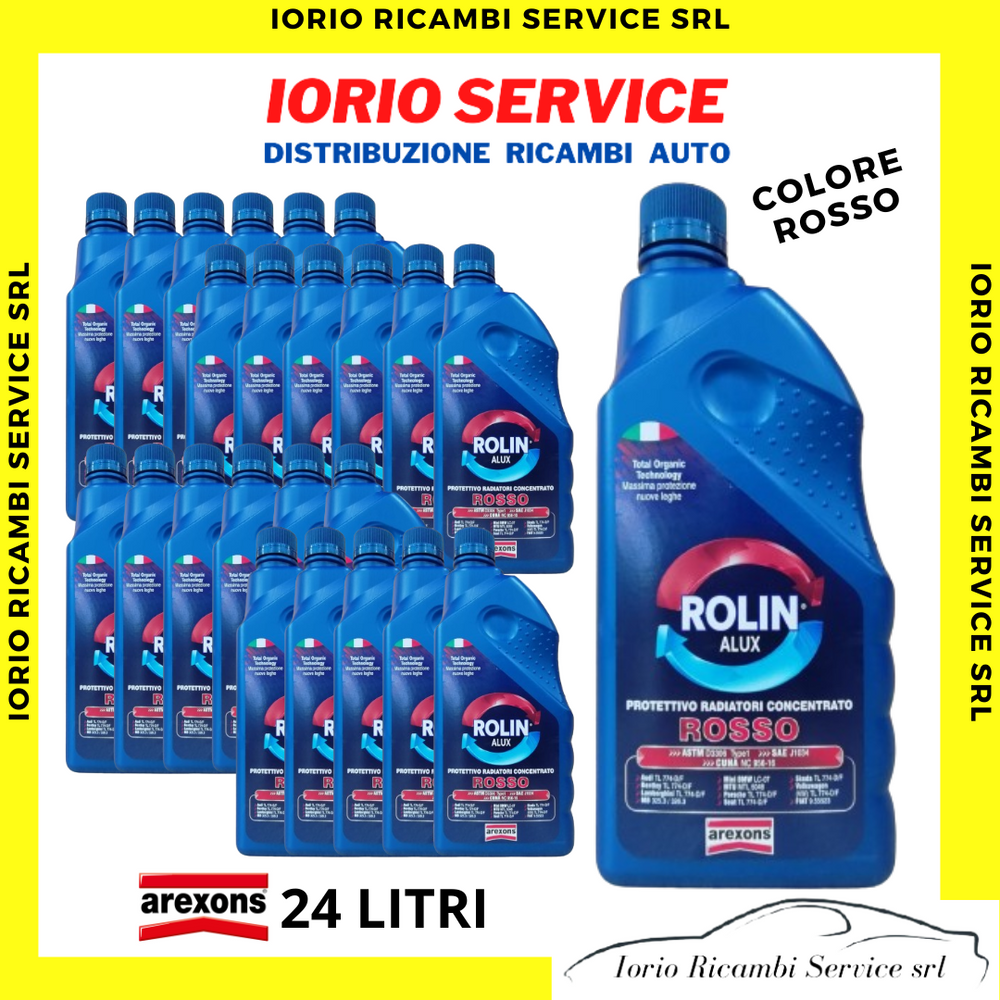 24 LITRI AREXONS LIQUIDO RADIATORE ANTIGELO PURO CONCENTRATO ROSSO ROLIN ALUX