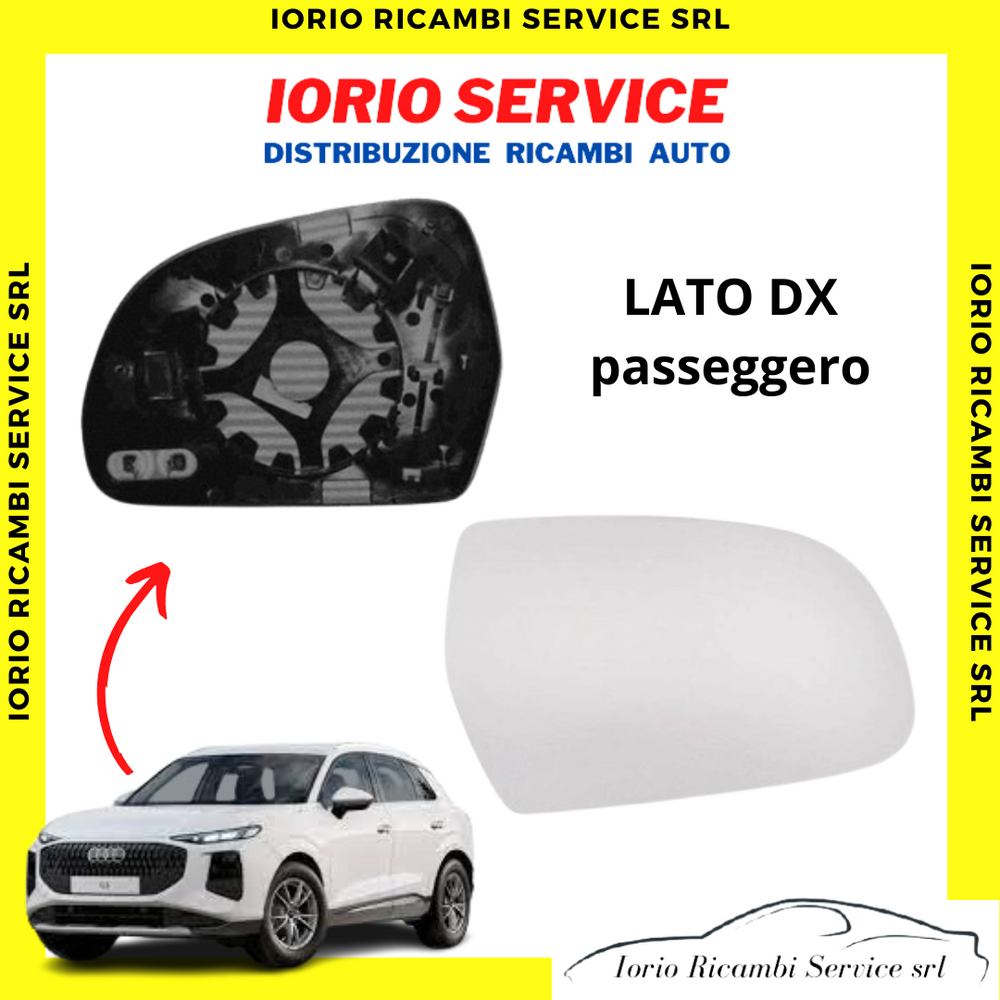 PIASTRA SPECCHIO TERMICO DESTRO PASSEGGERO AUDI Q3- 11/2018   SPECCHIETTO VETRO