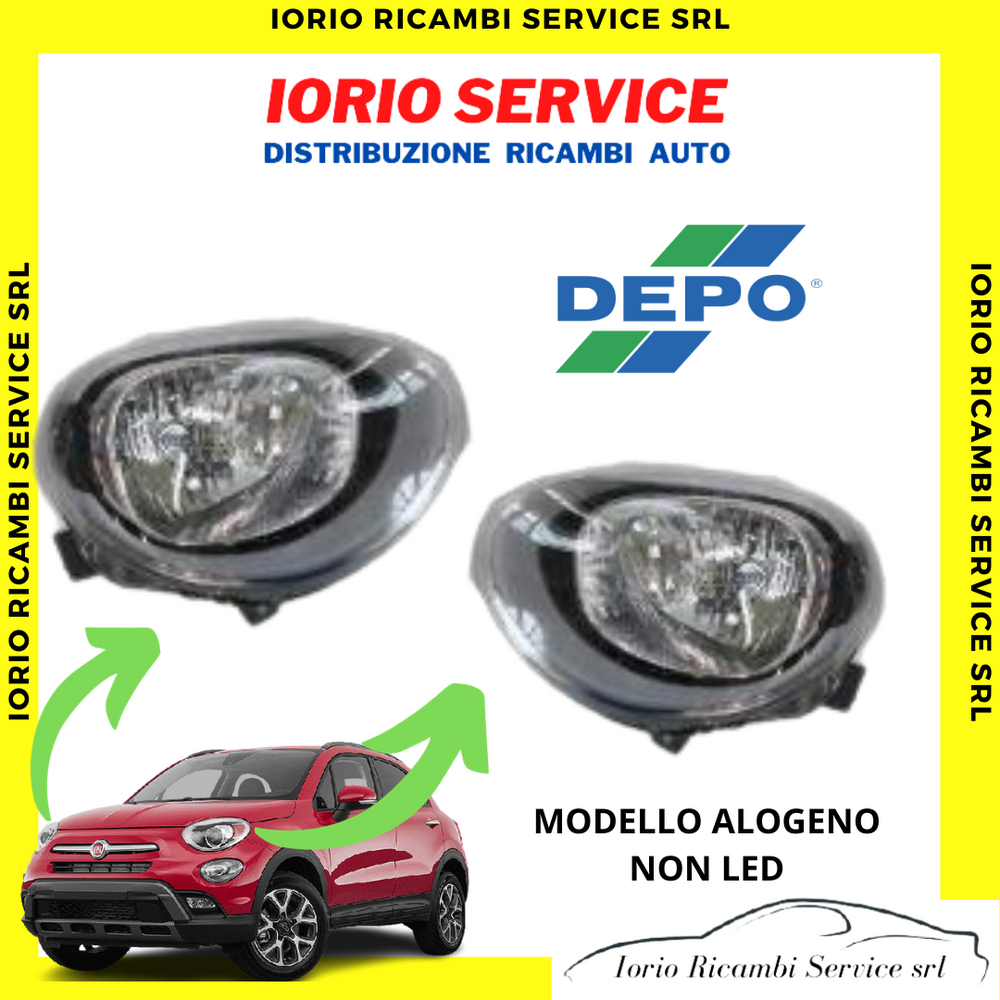 2 FARI FANALI PROIETTORI ANTERIORI SUPERIORI DX SX FIAT 500X DAL 2015 ( NO LED )