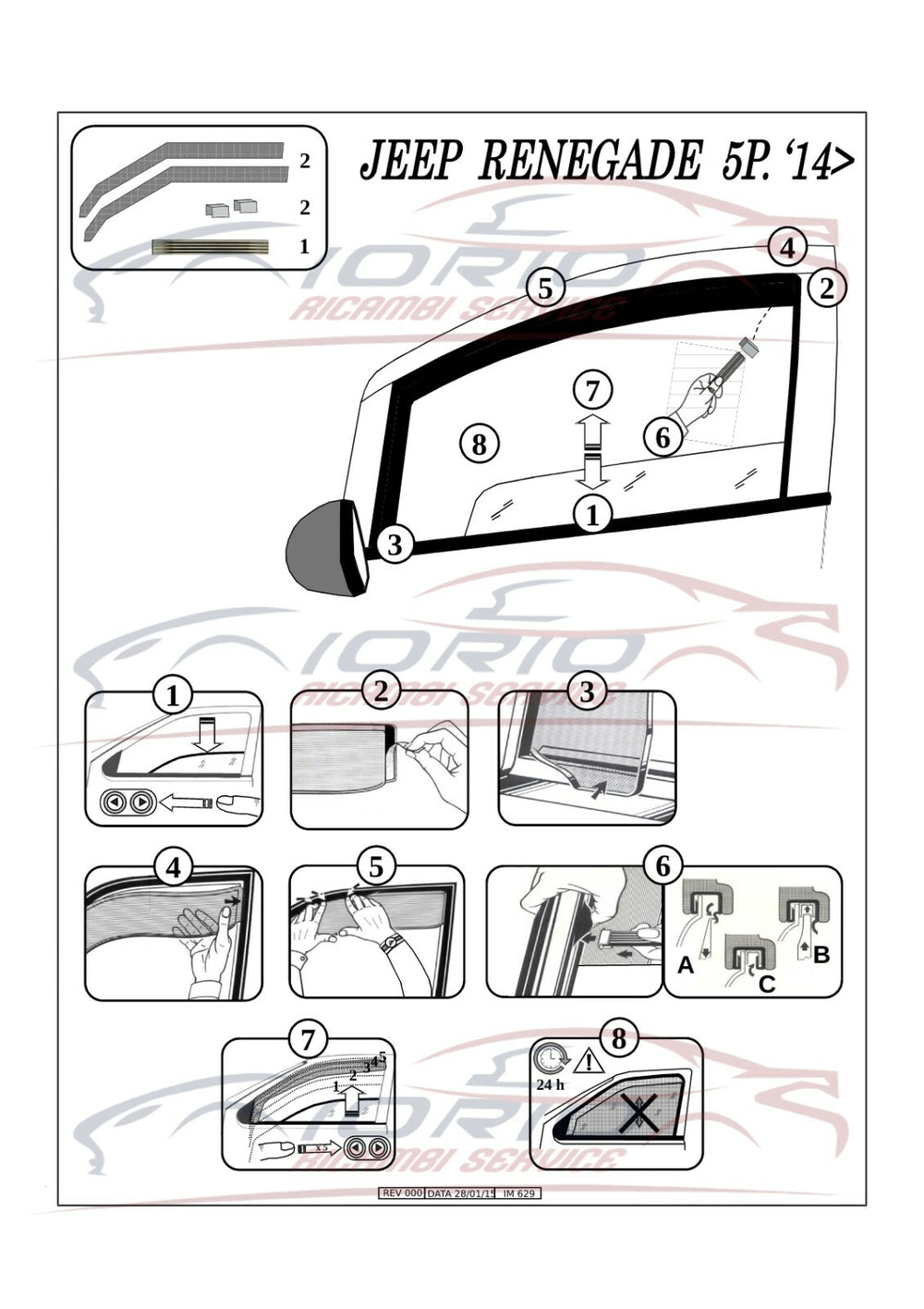 DEFLETTORI ARIA ANTERIORI per JEEP RENEGADE FARAD fumè ANTITURBO ANTIVENTO