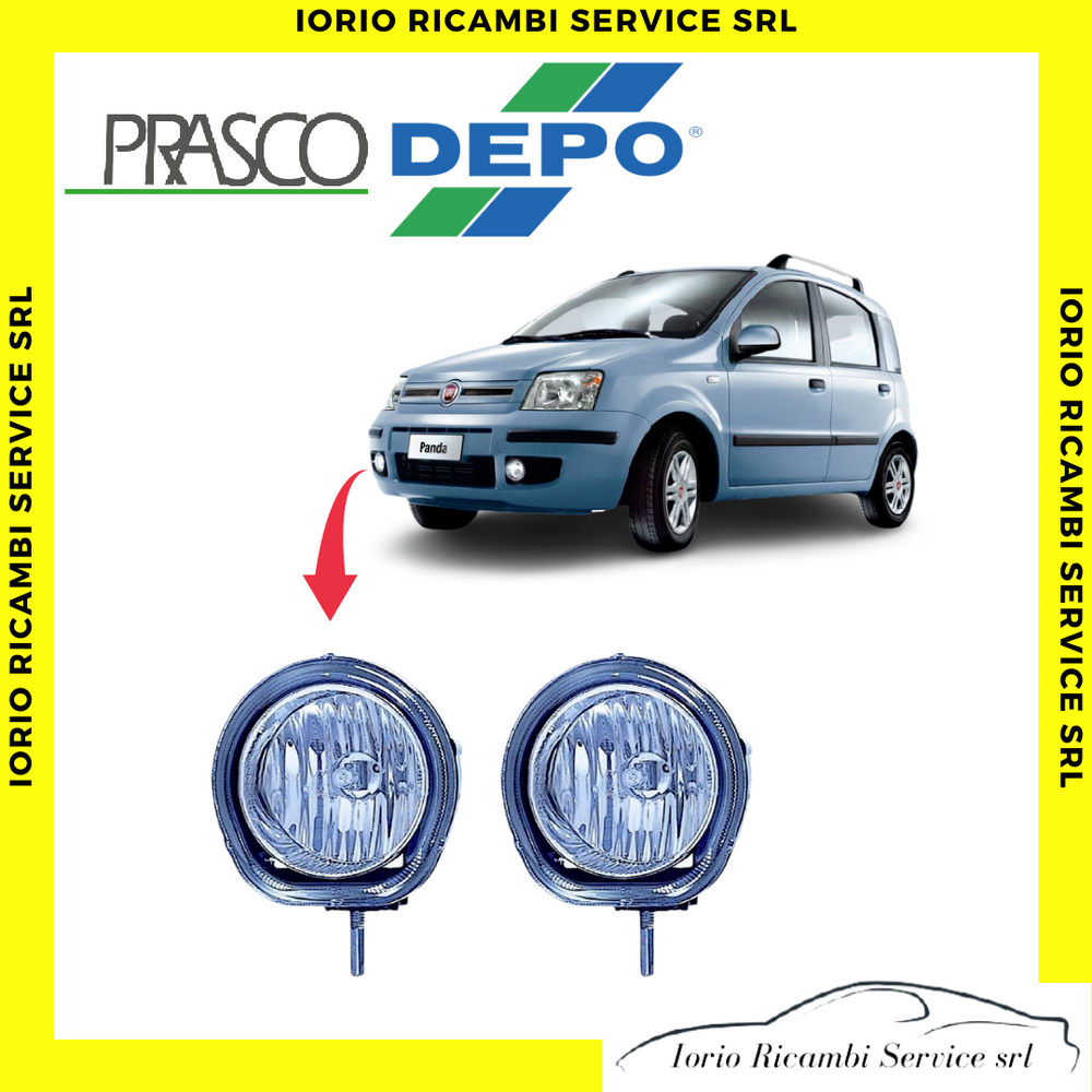 COPPIA FARETTI FARI FENDINEBBIA ANTERIORE DX SX FIAT PANDA 169 D.2009 DOBLO' 05