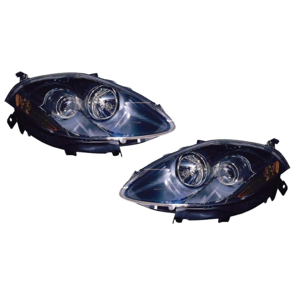 COPPIA FARI FIAT BRAVO II 2007-2009 PARABOLA NERA IND.DIREZ.ARANCIO c/MOT. ELET.