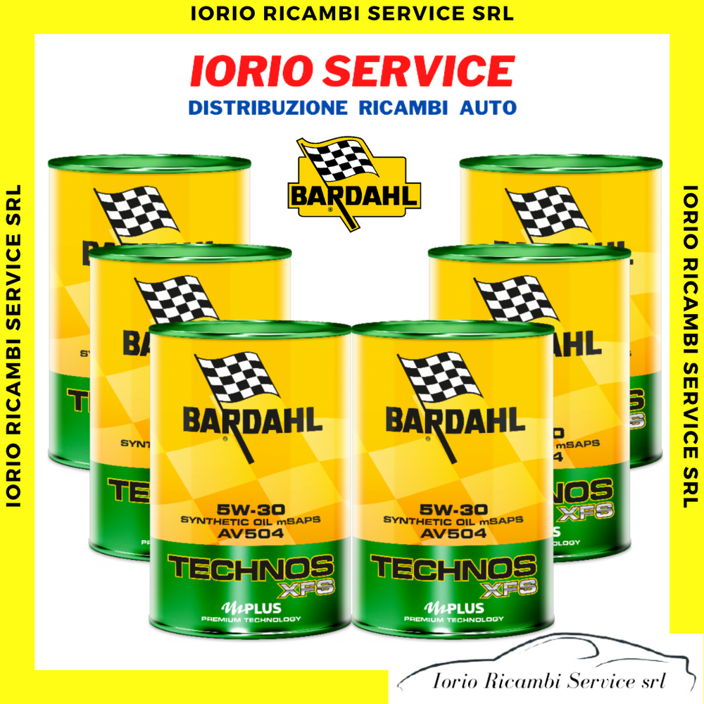 OLIO MOTORE BARDAHL TECHNOS XFS AV504 5W30 VW 504 507 BMW L LIFE 04 PORSCHE 6 LT