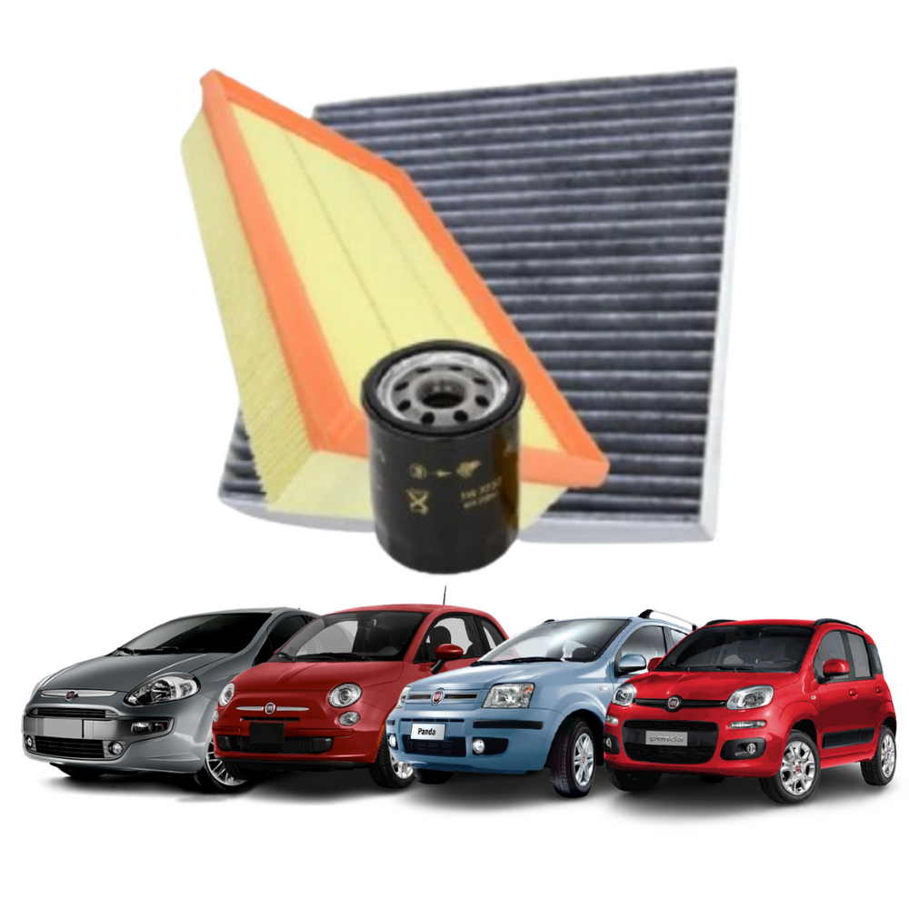 KIT TAGLIANDO 3 FILTRI FIAT GRANDE PUNTO EVO 500 PANDA 169 312 1.2 1.4 8VALVOLE