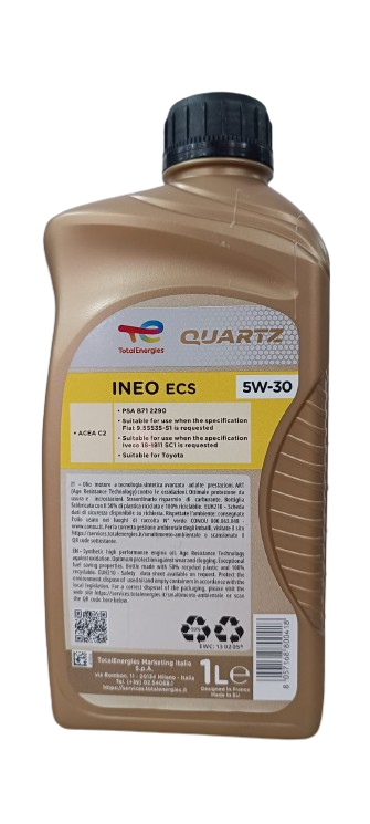4 LT TOTAL QUARTZ INEO ECS OLIO MOTORE 5W30 ACEA C2 PSA B712290
