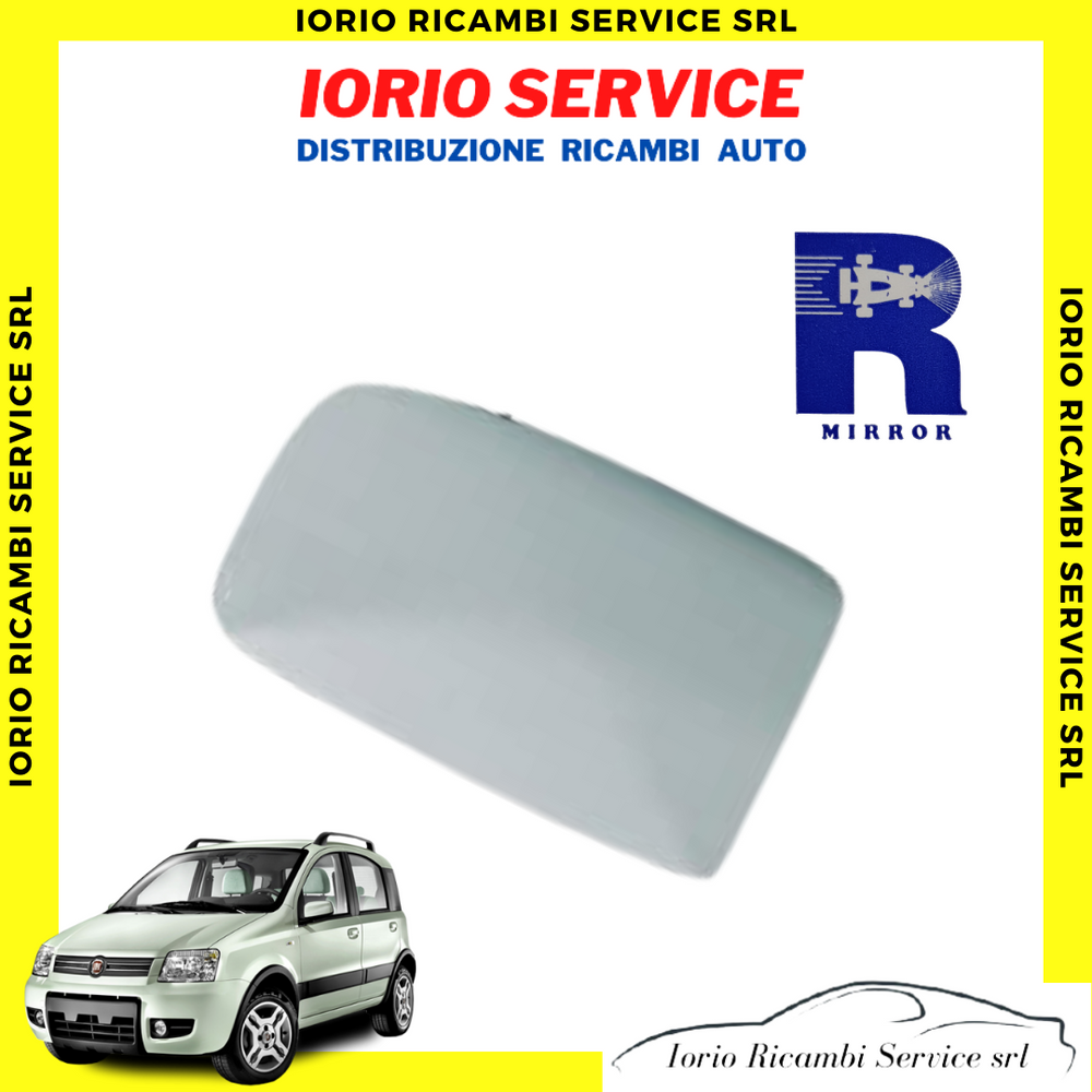 PIASTRA SPECCHIO TERMICO DESTRO CON VETRO FIAT PANDA 169 2003>2008 SPECCHIETTO